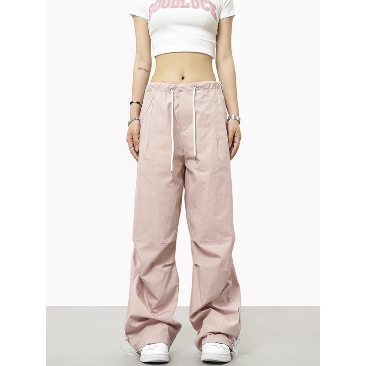 Drawstring Elastic Waist Casual Charging Sports Trousers-Womens 2024 March-Zishirts