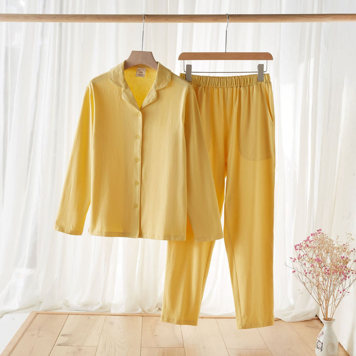 Pure Cotton Home Wear Couple Long-sleeved Trousers-Suits & Sets-Zishirts