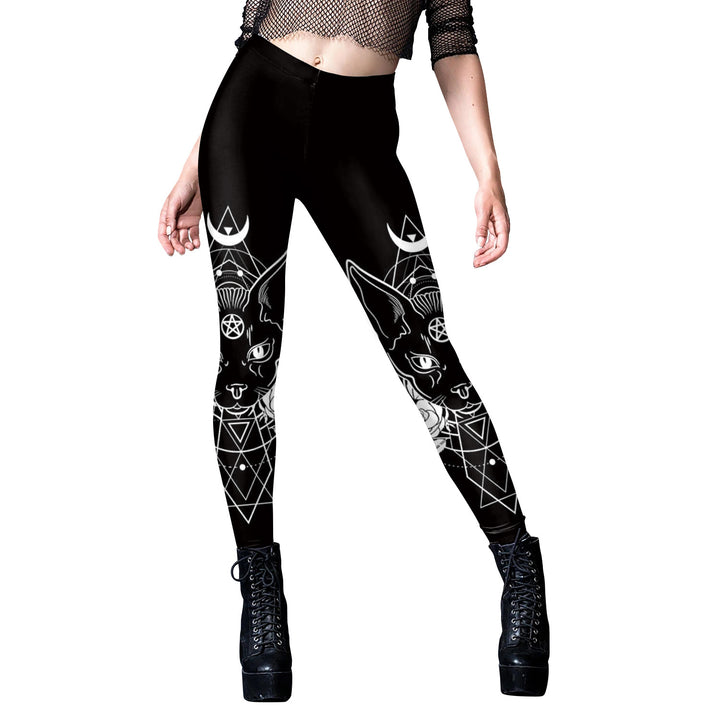 Women's Gothic Style Printed Yoga Tight Fitness Leggings-Women's Outerwear 2023-Zishirts