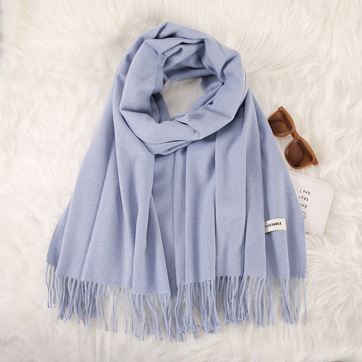 Women's Fashionable All-match Cashmere Tassel Double-sided Scarf-Scarves & Wraps-Zishirts