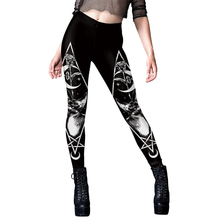 Women's Gothic Style Printed Yoga Tight Fitness Leggings-Women's Outerwear 2023-Zishirts