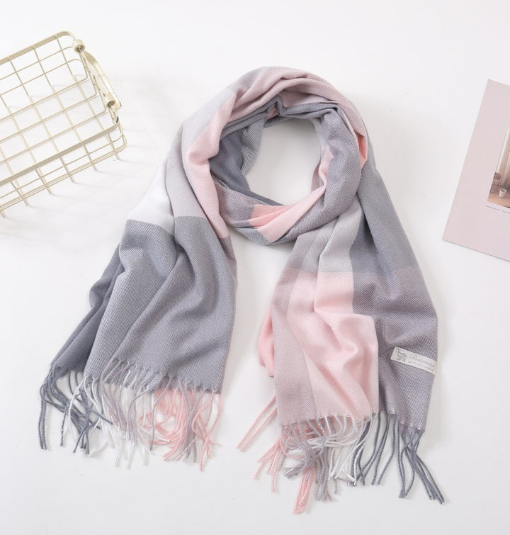 Women's Fashion Casual Cashmere Plaid Scarf-Scarves & Wraps-Zishirts