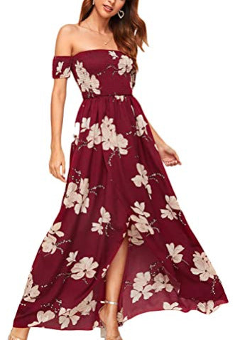 Women's Fashion Casual Bohemian Floral Print Dress-Lady Dresses-Zishirts