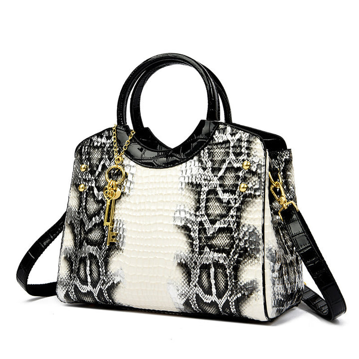 Retro Fashion Snakeskin Pattern Portable Big Bag-Women's Bags-Zishirts