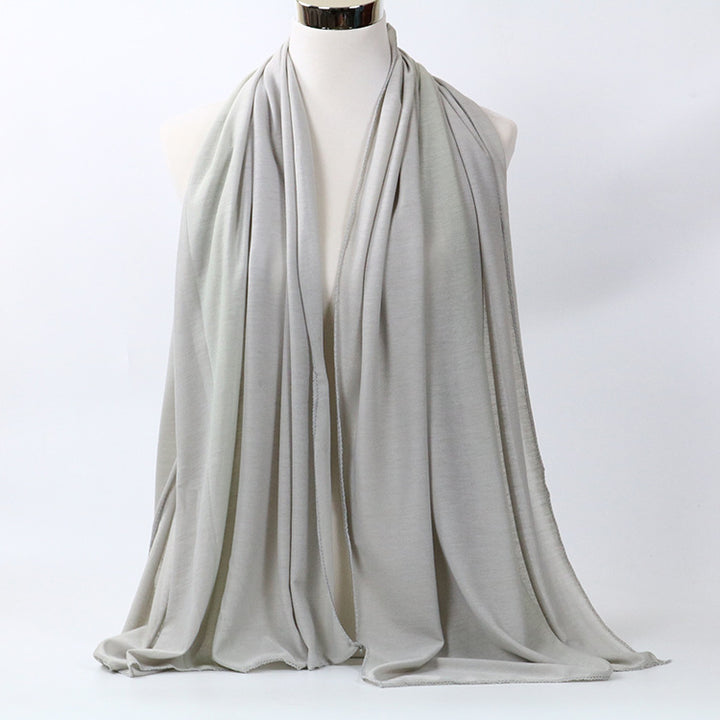 Women's Monochrome Mercerized Cotton Jersey Scarf-Scarves & Wraps-Zishirts