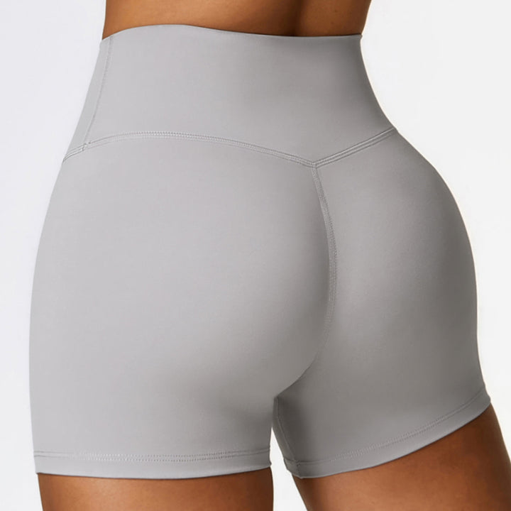 Brushed Tight Yoga Shorts Women's High Waist Belly Contracting Fitness Pants-Women's Outerwear 2023-Zishirts