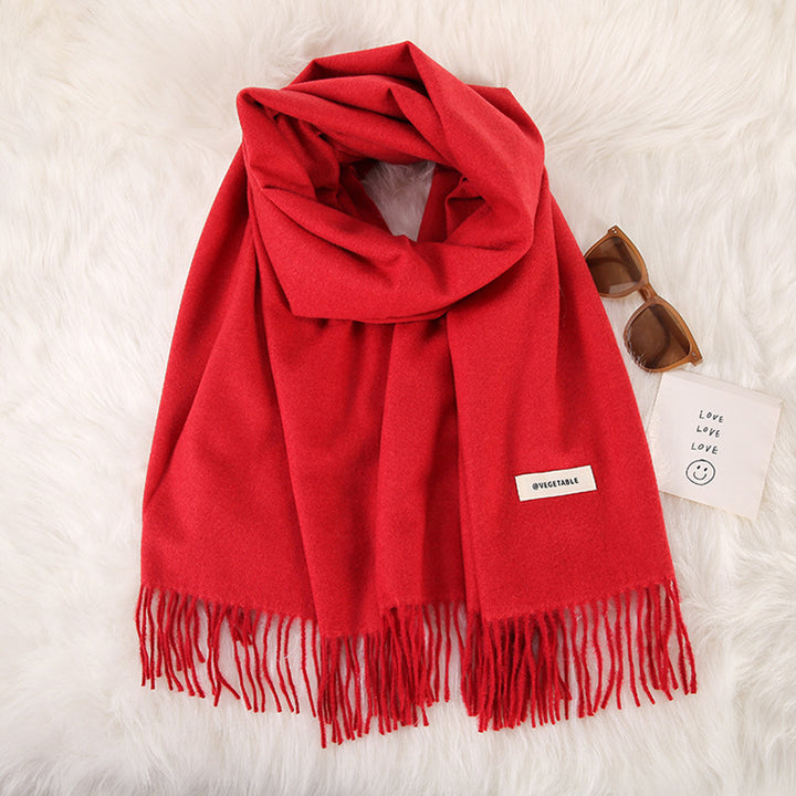 Women's Fashionable All-match Cashmere Tassel Double-sided Scarf-Scarves & Wraps-Zishirts