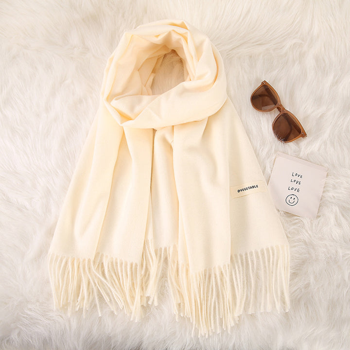 Women's Fashionable All-match Cashmere Tassel Double-sided Scarf-Scarves & Wraps-Zishirts