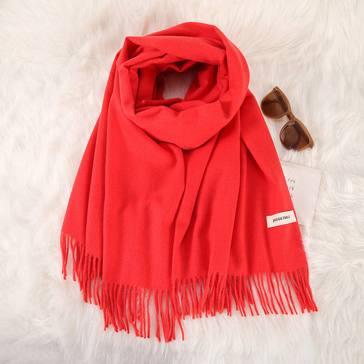 Women's Fashionable All-match Cashmere Tassel Double-sided Scarf-Scarves & Wraps-Zishirts