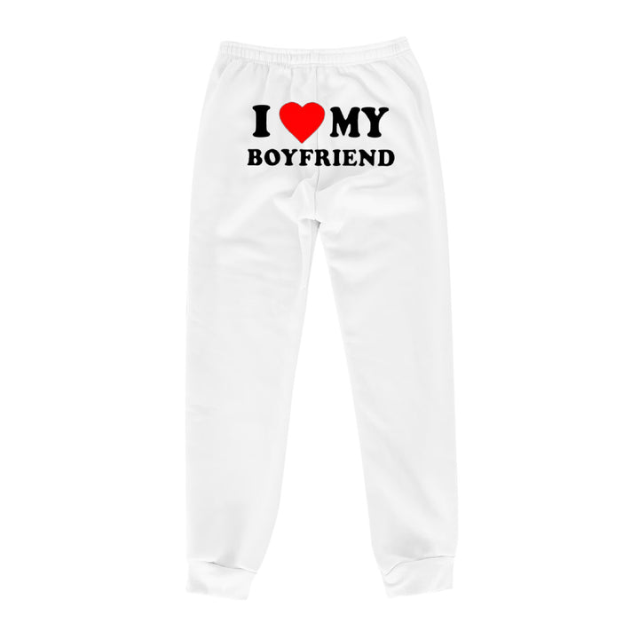 I Love MY BOYFRIEND Printed Trousers Casual Sweatpants Men And Women Sports Pants-Women's Outerwear 2023-Zishirts