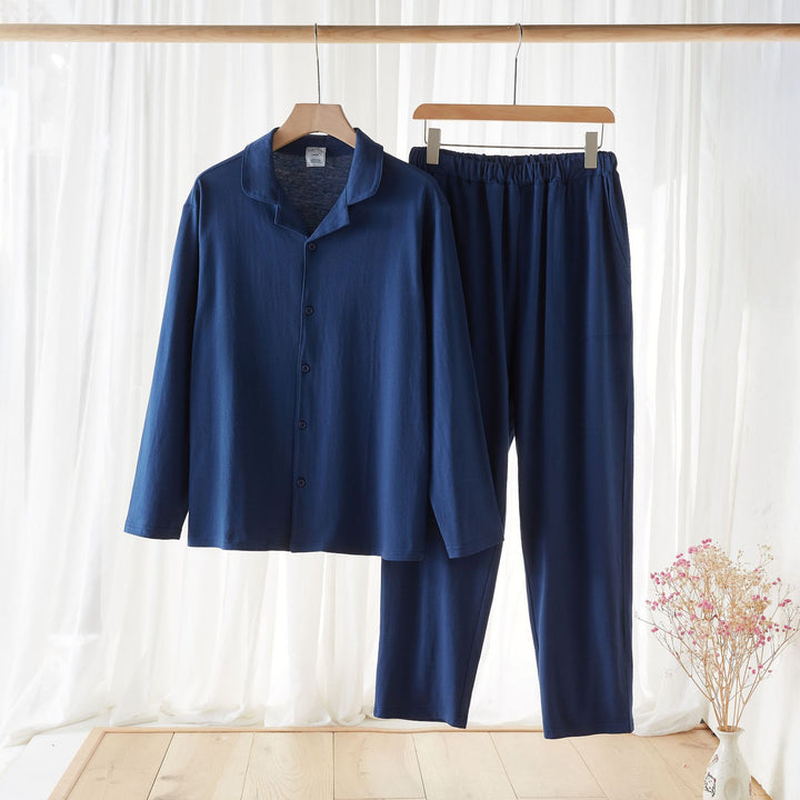 Pure Cotton Home Wear Couple Long-sleeved Trousers-Suits & Sets-Zishirts