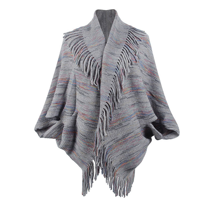 Drizzling Colorful Striped Tassel Women's Shawl-Scarves & Wraps-Zishirts