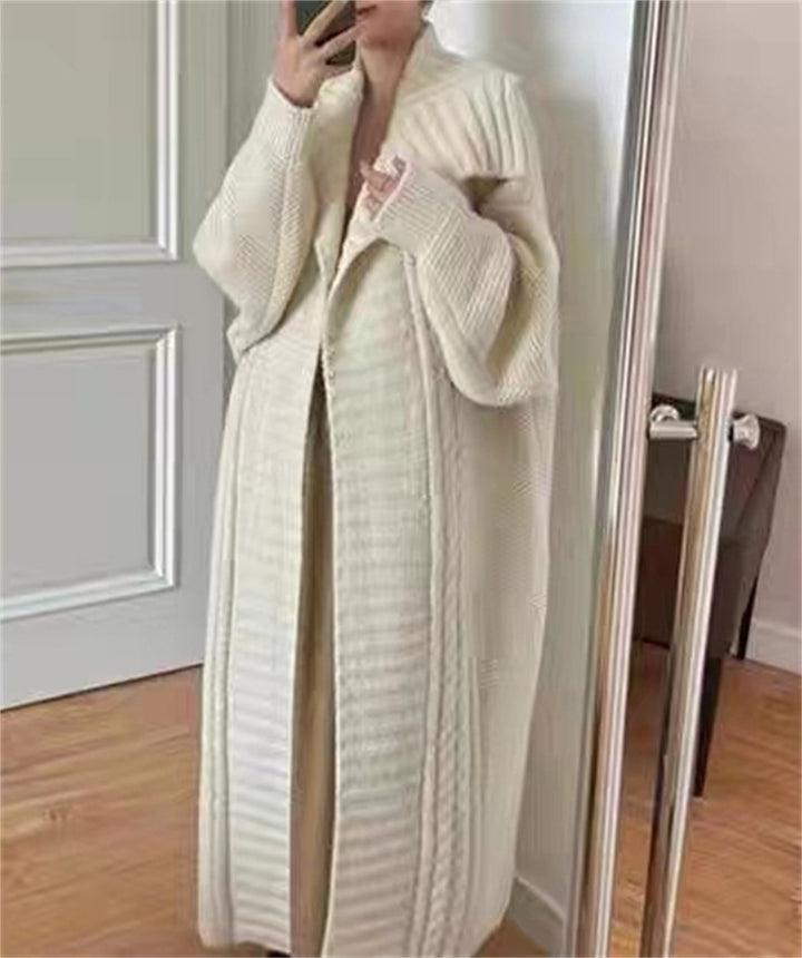 Long Knitted Cardigan Coat Women's Plus Size-Sweaters-Zishirts