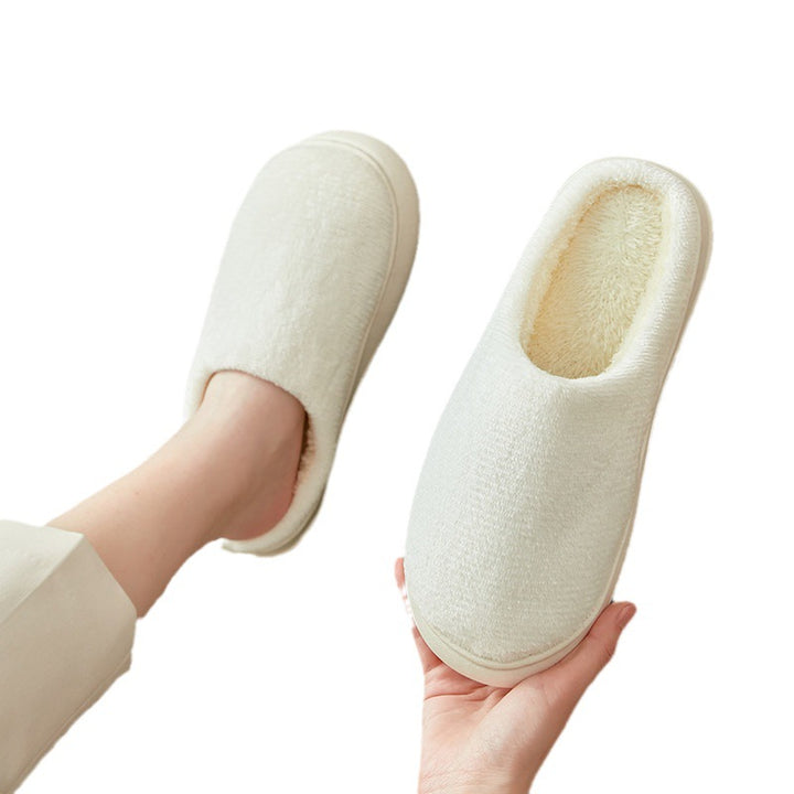 Fleece-lined Thickened Cotton Slippers Platform-Womens Footwear-Zishirts