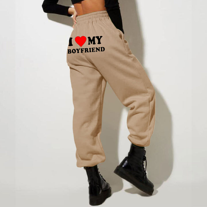 I Love MY BOYFRIEND Printed Trousers Casual Sweatpants Men And Women Sports Pants-Women's Outerwear 2023-Zishirts