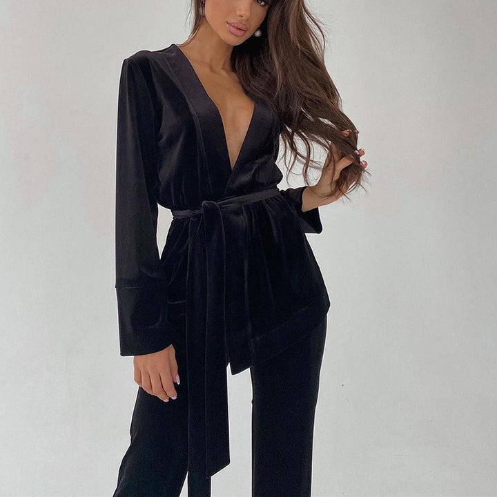 Fashion Women's Top And Trousers Suit-Suits & Sets-Zishirts