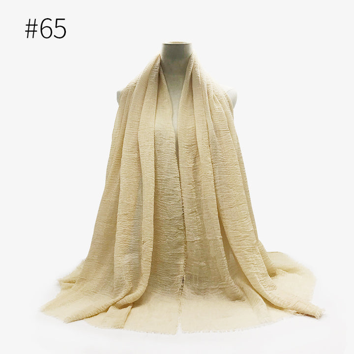 Monochrome Split Wrinkle Scarf Women's Toe Cap Shawl-Scarves & Wraps-Zishirts