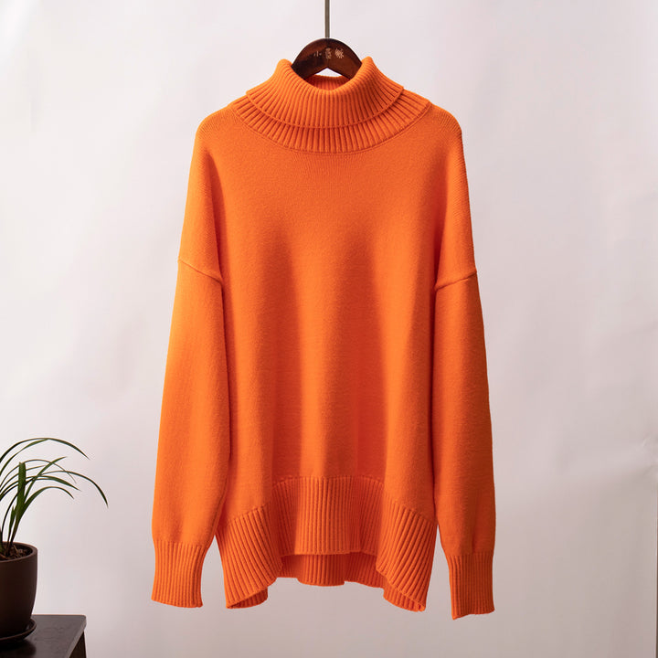 Women's Fashionable All-match Solid Color Turtleneck Sweater-Sweaters-Zishirts