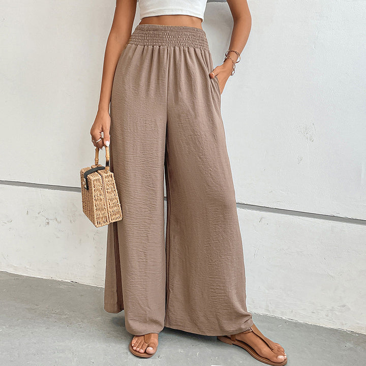 Foreign Trade Trousers Autumn New Casual Elastic Pocket Wide Leg Pants-Suits & Sets-Zishirts