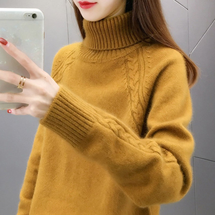 Women's Turtleneck Pullover Japanese Style-Suits & Sets-Zishirts