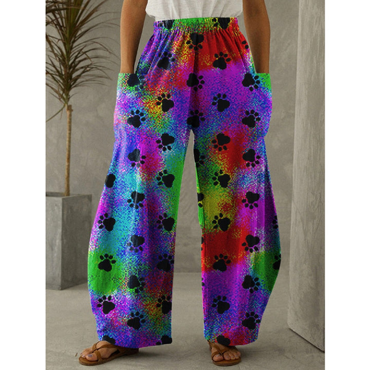 Printed 3D Trendy Irregular Wide-leg Pants-Women's Outerwear 2023-Zishirts