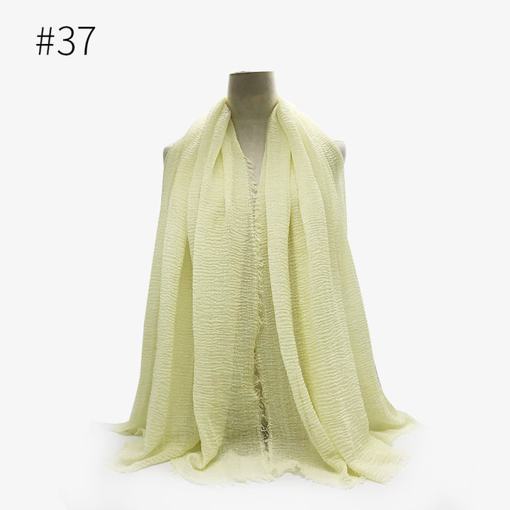 Monochrome Split Wrinkle Scarf Women's Toe Cap Shawl-Scarves & Wraps-Zishirts