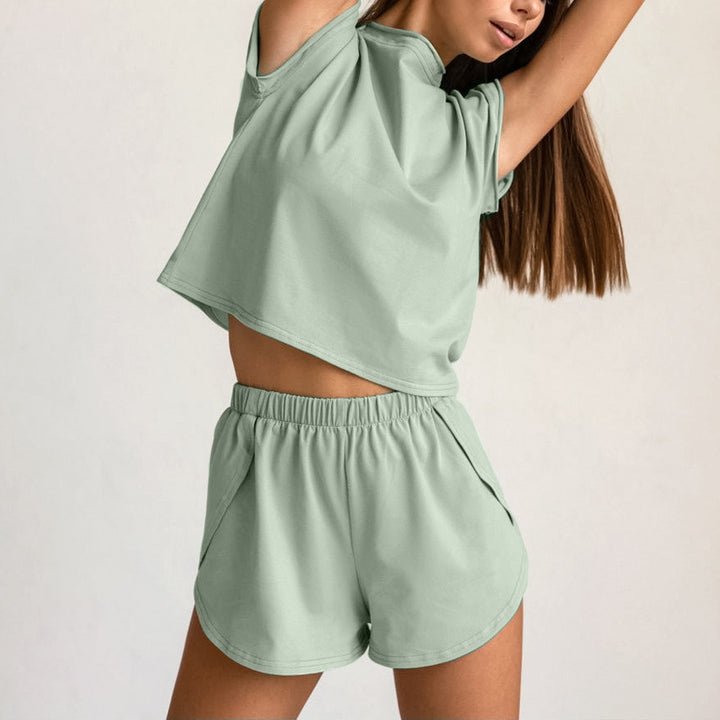 Women's Fashion Casual Short-sleeved Shorts Sports Suit-Suits & Sets-Zishirts