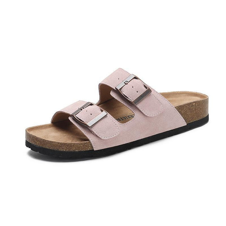 Women's Fashion Retro Buckle Beach Platform Slippers-Womens Footwear-Zishirts