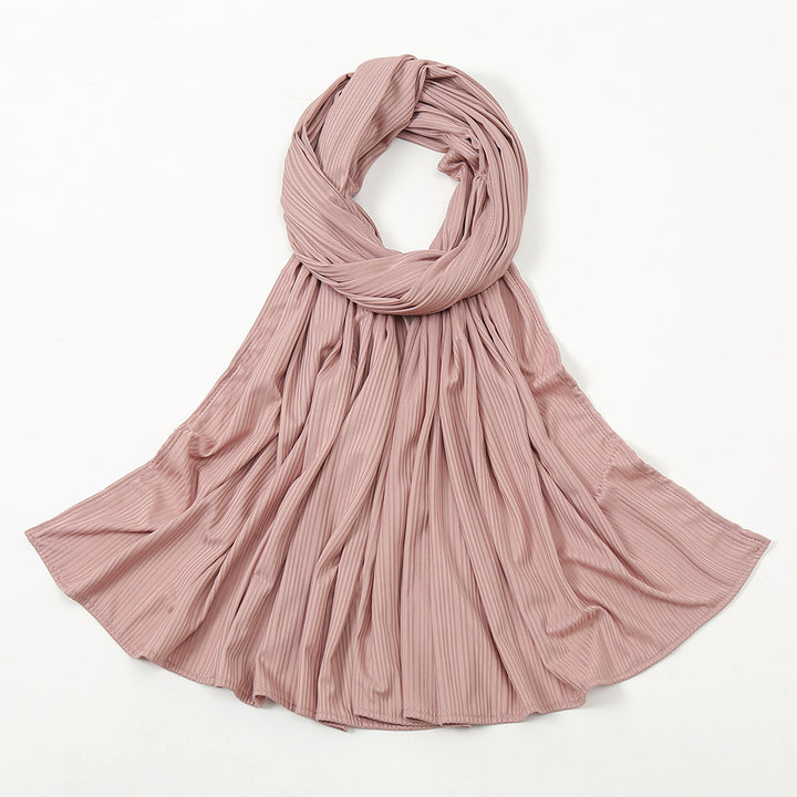 Women's Knitted Thread Cotton Striped Solid Color Scarf-Scarves & Wraps-Zishirts