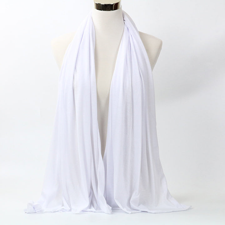 Women's Monochrome Mercerized Cotton Jersey Scarf-Scarves & Wraps-Zishirts