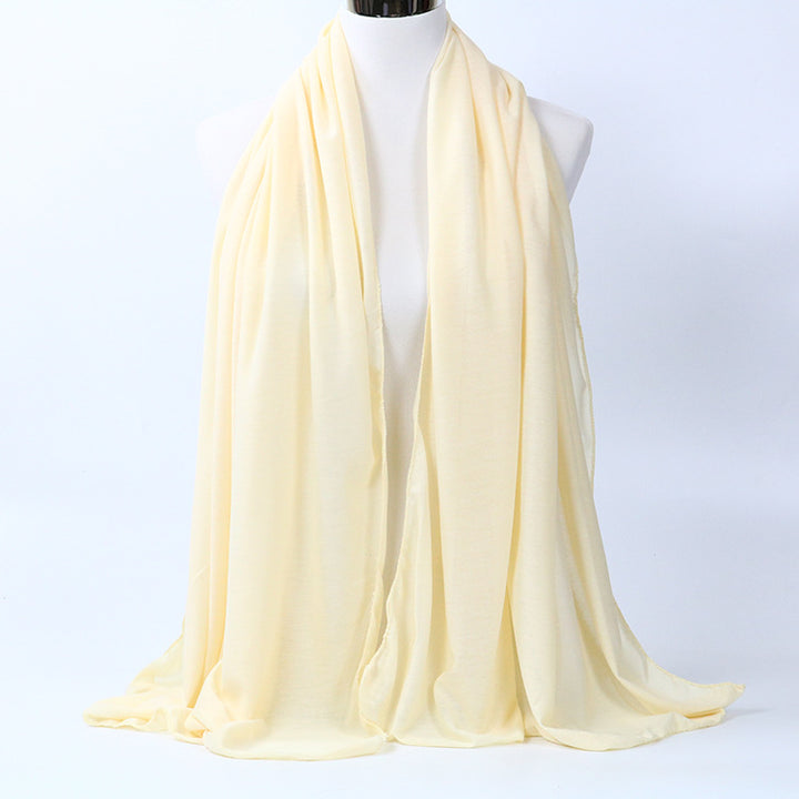 Women's Monochrome Mercerized Cotton Jersey Scarf-Scarves & Wraps-Zishirts