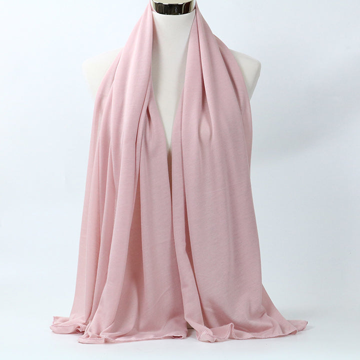 Women's Monochrome Mercerized Cotton Jersey Scarf-Scarves & Wraps-Zishirts