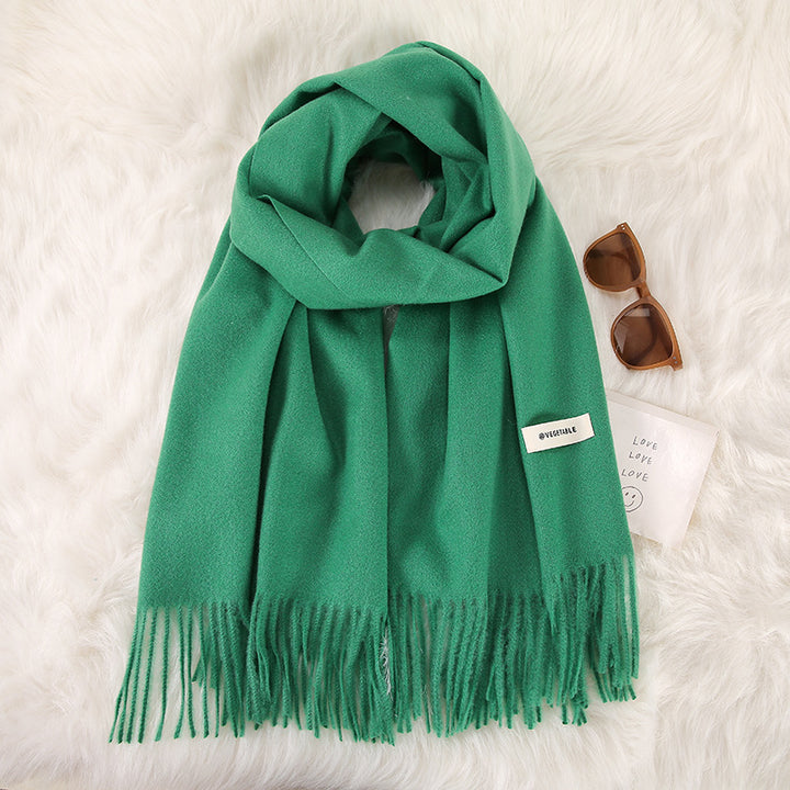 Women's Fashionable All-match Cashmere Tassel Double-sided Scarf-Scarves & Wraps-Zishirts