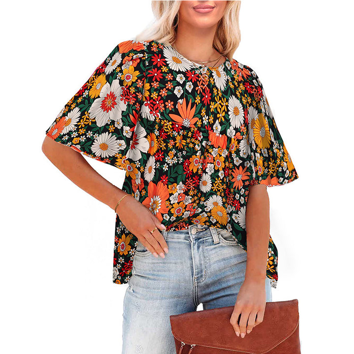 Women's Fashion Casual Floral Bohemian Little-girl Style Clothes-Womens 2024 March-Zishirts