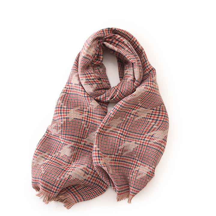 Women's Fashion Printed Houndstooth Warm Scarf-Scarves & Wraps-Zishirts