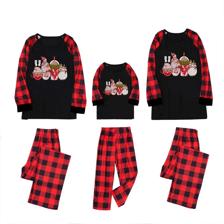 Two-piece Foreign Trade Christmas Printed Plaid Long-sleeved Pajamas-Women's Outerwear 2023-Zishirts