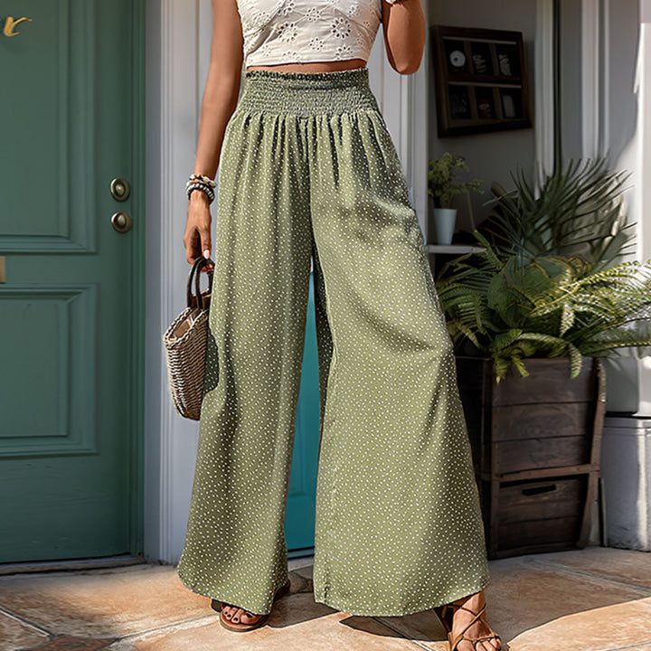 Fashionable Personalized Elastic Wide-leg Pants For Women-0-Zishirts