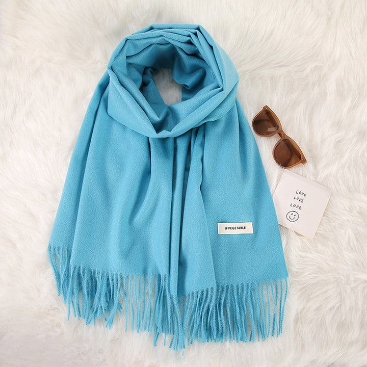 Women's Fashionable All-match Cashmere Tassel Double-sided Scarf-Scarves & Wraps-Zishirts