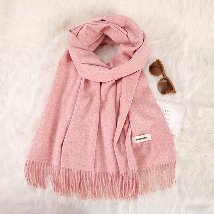 Women's Fashionable All-match Cashmere Tassel Double-sided Scarf-Scarves & Wraps-Zishirts