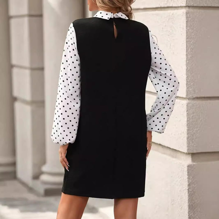 Women's Fashion Stitching Long Sleeve Dress-Lady Dresses-Zishirts