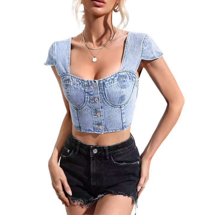 Women's Slim Fit Denim Small Top-0-Zishirts