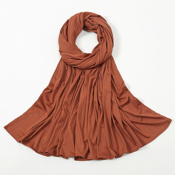 Women's Knitted Thread Cotton Striped Solid Color Scarf-Scarves & Wraps-Zishirts