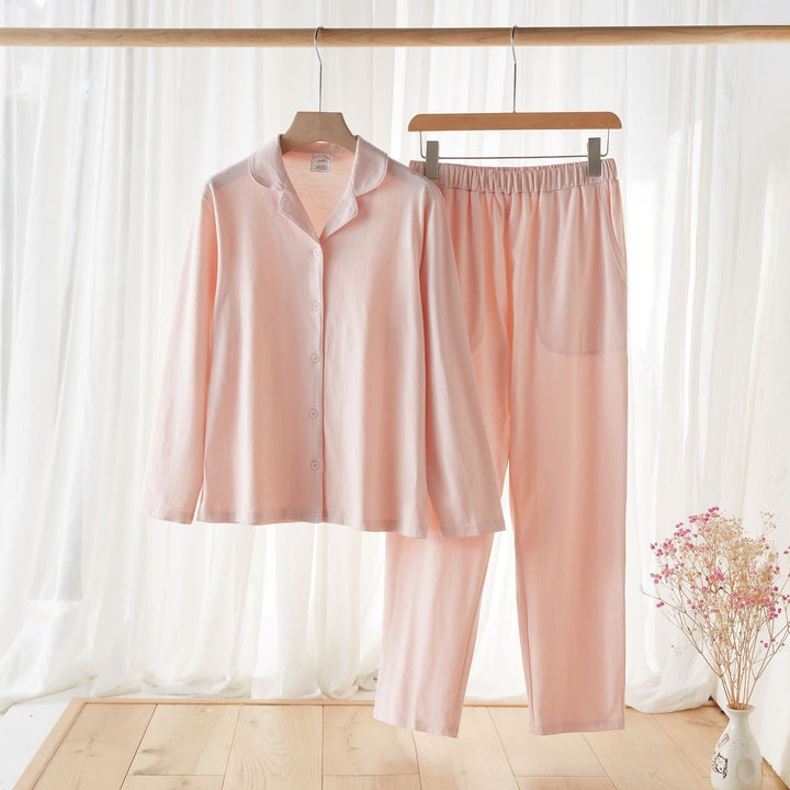 Pure Cotton Home Wear Couple Long-sleeved Trousers-Suits & Sets-Zishirts