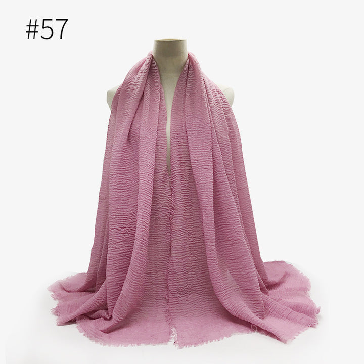 Monochrome Split Wrinkle Scarf Women's Toe Cap Shawl-Scarves & Wraps-Zishirts