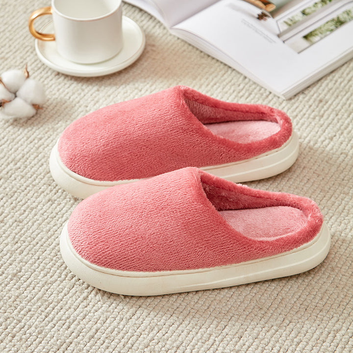 Fleece-lined Thickened Cotton Slippers Platform-Womens Footwear-Zishirts