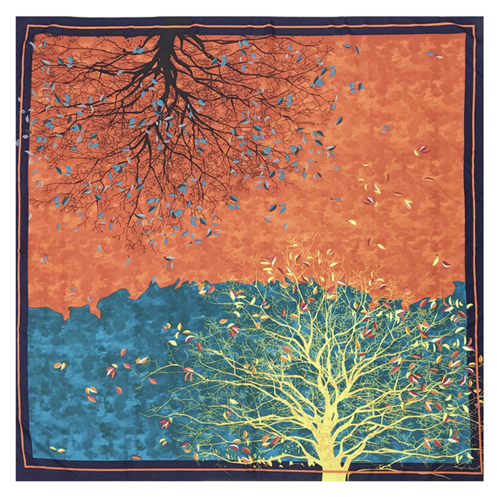 Reflection Tree Printing Decoration Headscarf Sun Protection-Scarves & Wraps-Zishirts