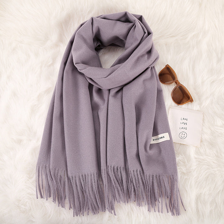 Women's Fashionable All-match Cashmere Tassel Double-sided Scarf-Scarves & Wraps-Zishirts