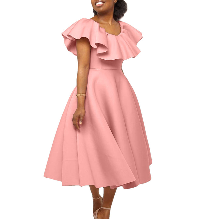 Elegant Ruffle Large Dress-Lady Dresses-Zishirts