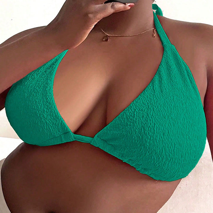 Multicolor Triangle Plus Size Beach Bikini Top-0-Zishirts