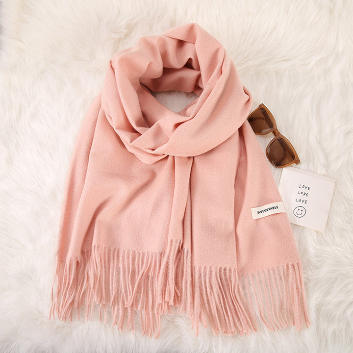 Women's Fashionable All-match Cashmere Tassel Double-sided Scarf-Scarves & Wraps-Zishirts